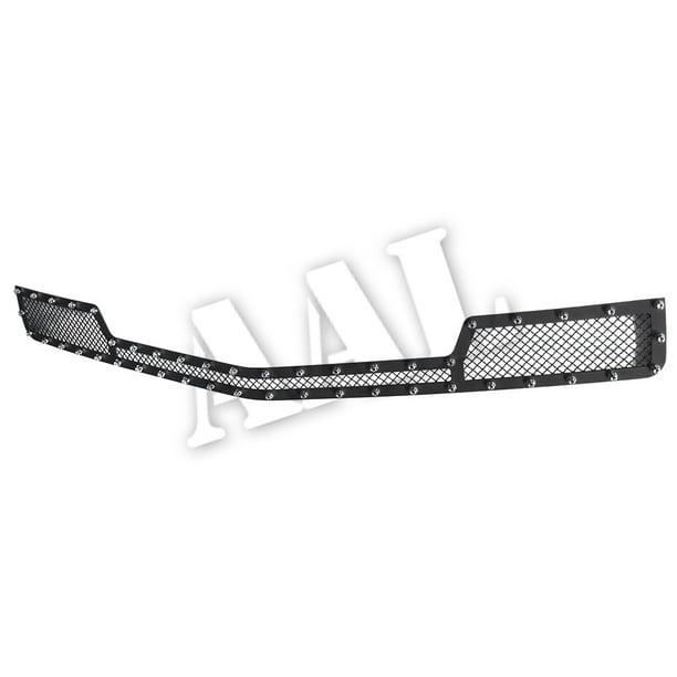 Chevy Silverado 1500 2014-2015 Black Wire Mesh Rivet Bumper Grille Insert
